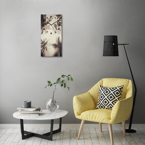 Orologio verticale in vetro con motivo a palme