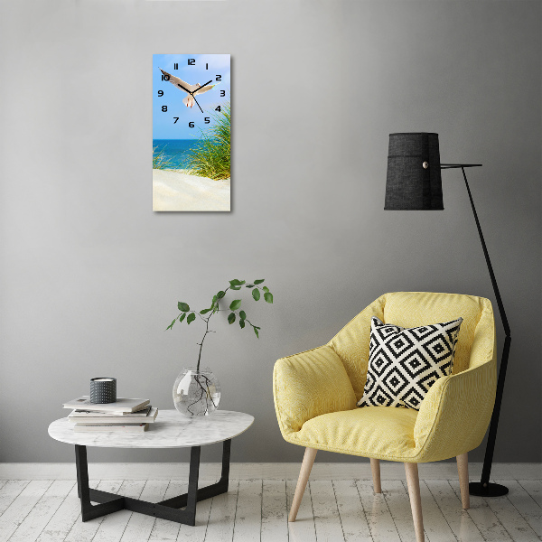 Orologio rettangolare con decorazione di un gabbiano sopra le dune