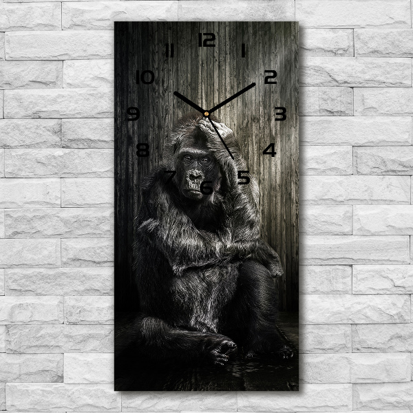 Orologio verticale in vetro con motivo Gorilla