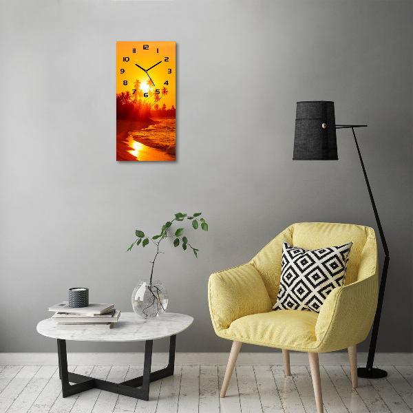 Orologio verticale con motivo spiaggia tropicale