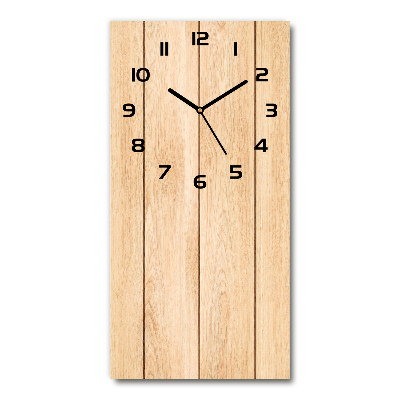Orologio verticale in vetro con sfondo in legno