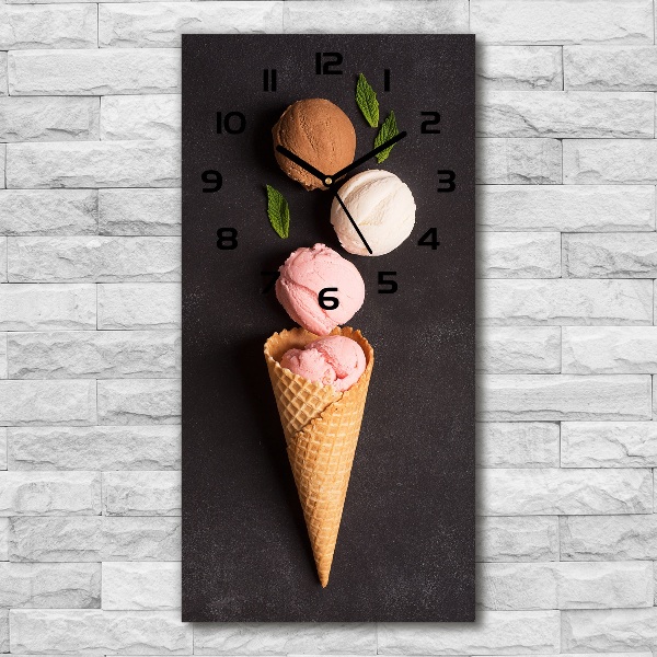 Orologio rettangolare con quadrante decorato con un gelato in cono di cialda