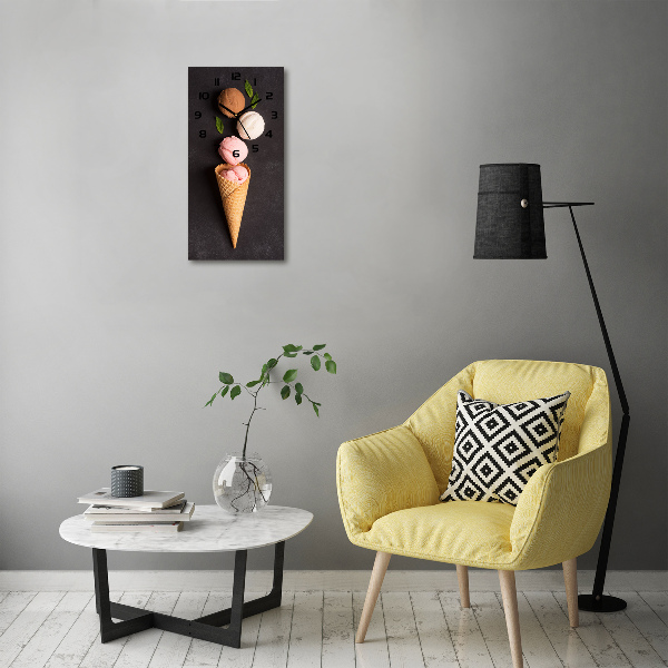 Orologio rettangolare con quadrante decorato con un gelato in cono di cialda