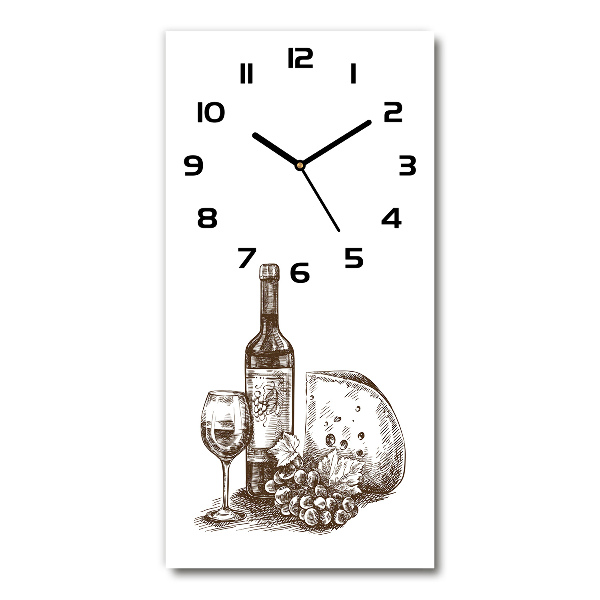 Orologio verticale con motivo vino e stuzzichini