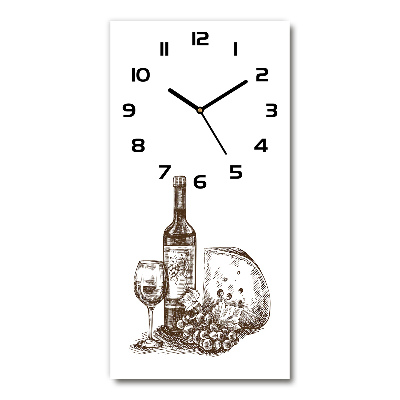 Orologio verticale con motivo vino e stuzzichini