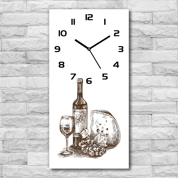 Orologio verticale con motivo vino e stuzzichini