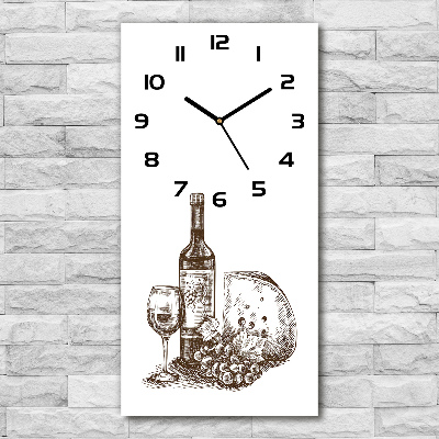 Orologio verticale con motivo vino e stuzzichini