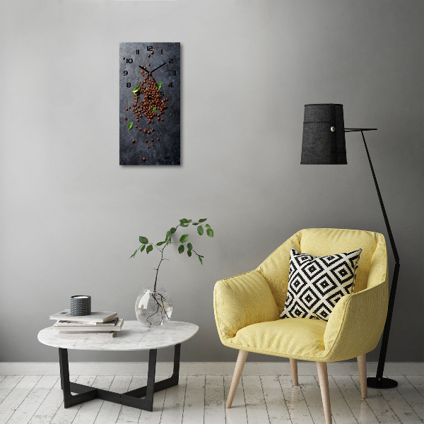 Orologio verticale con motivo di chicchi di caffè