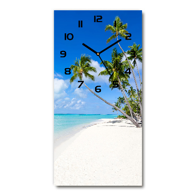 Orologio verticale in vetro con motivo spiaggia tropicale