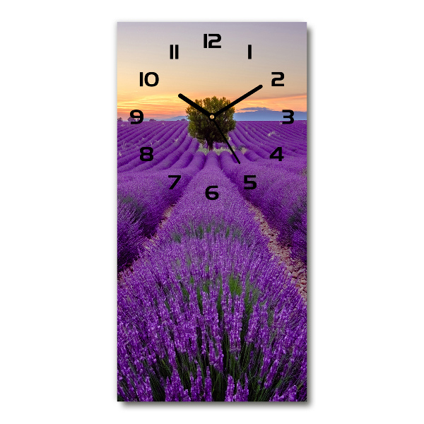 Orologio rettangolare con quadrante decorato con un campo di lavanda