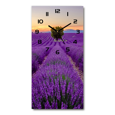 Orologio rettangolare con quadrante decorato con un campo di lavanda