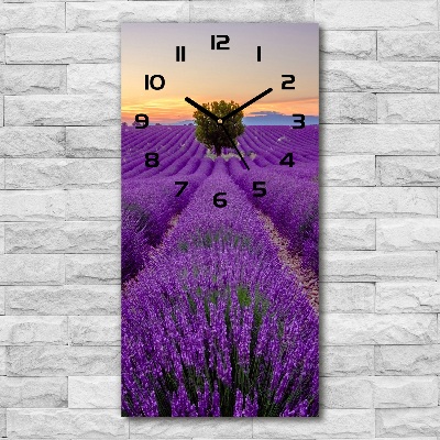 Orologio rettangolare con quadrante decorato con un campo di lavanda
