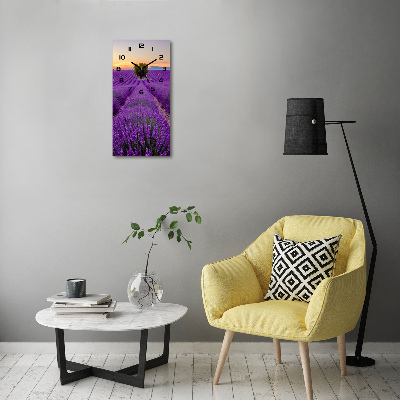 Orologio rettangolare con quadrante decorato con un campo di lavanda