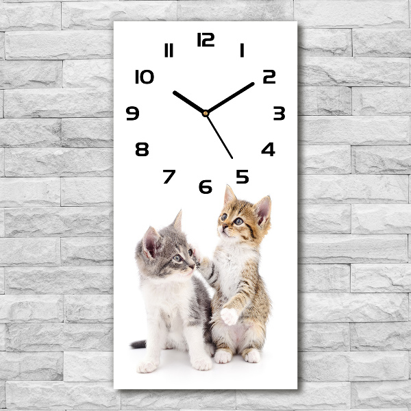 Orologio verticale con motivo di due gattini