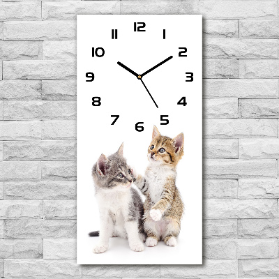 Orologio verticale con motivo di due gattini