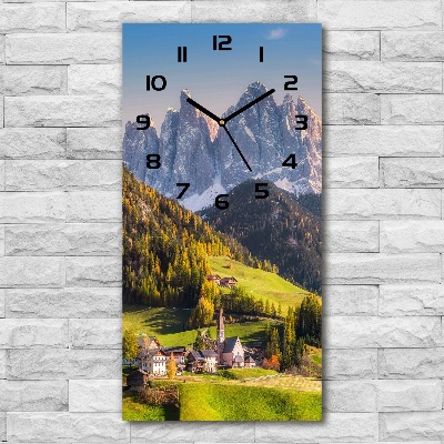 Orologio rettangolare con il motivo di una città di montagna