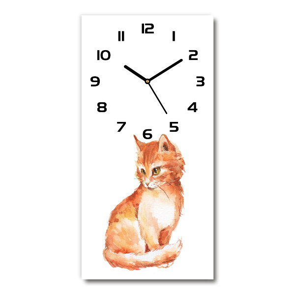 Orologio rettangolare con motivo di gatto rosso