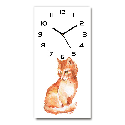 Orologio rettangolare con motivo di gatto rosso