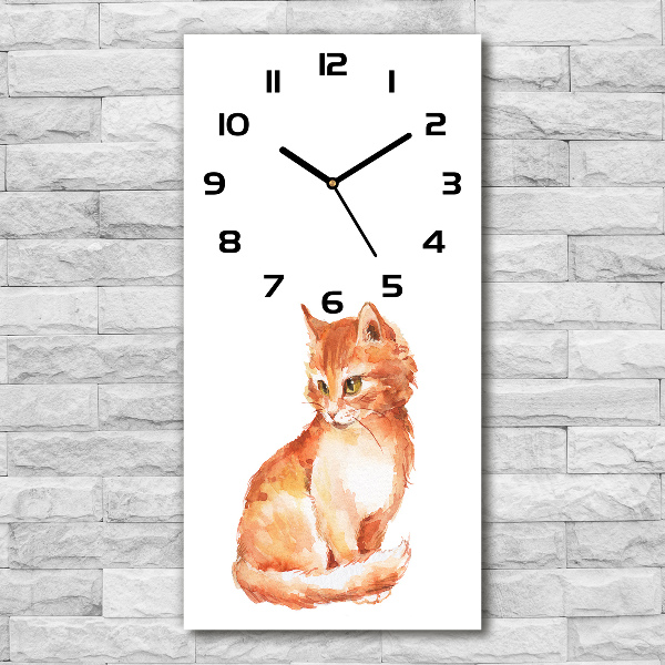 Orologio rettangolare con motivo di gatto rosso