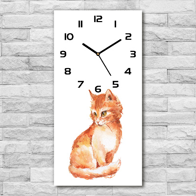 Orologio rettangolare con motivo di gatto rosso