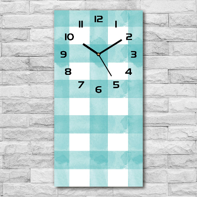 Orologio rettangolare con quadrante blu a motivo a quadri