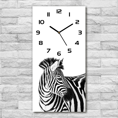 Orologio verticale con motivo zebra nella neve