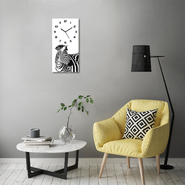 Orologio verticale con motivo zebra nella neve