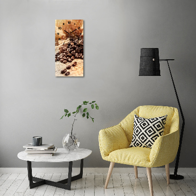 Orologio verticale in vetro con motivo di chicchi di caffè