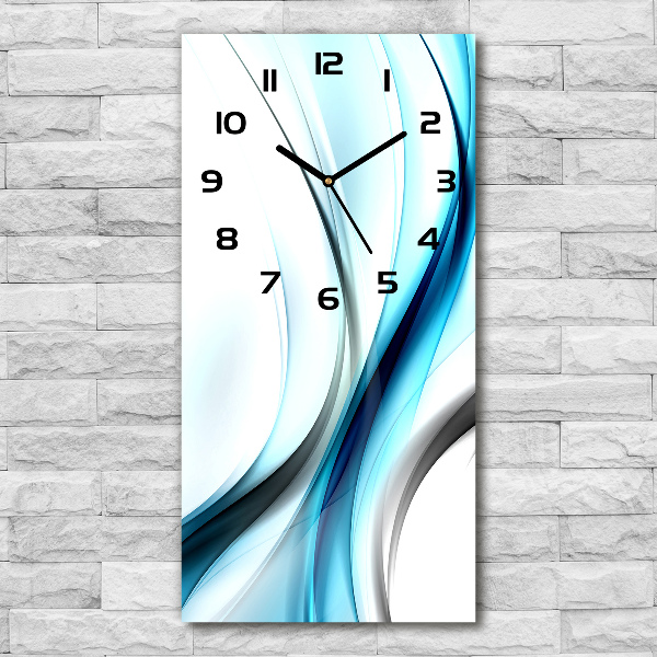 Orologio verticale in vetro con motivo a onda astratta