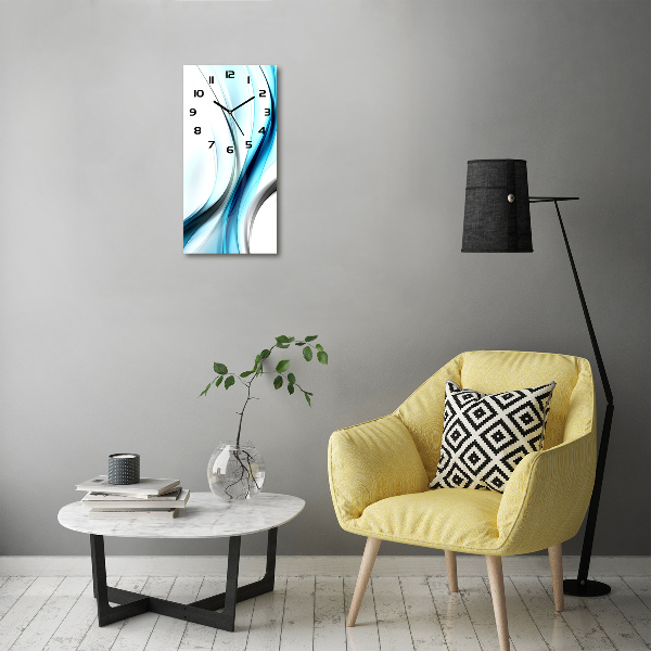 Orologio verticale in vetro con motivo a onda astratta
