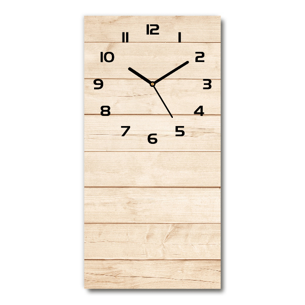 Orologio verticale con quadrante su sfondo in legno