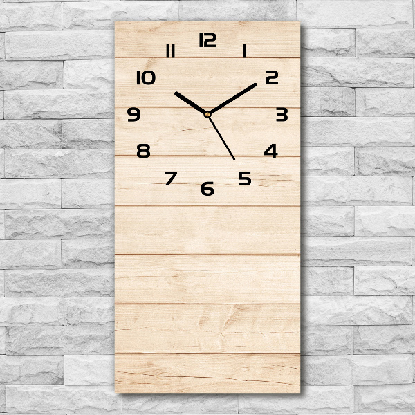 Orologio verticale con quadrante su sfondo in legno