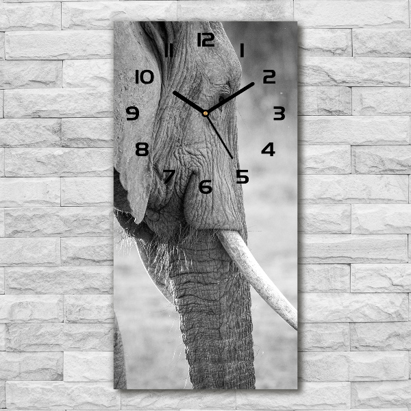 Orologio verticale in vetro con motivo elefante