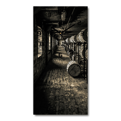 Orologio verticale in vetro con motivo a botti di bourbon