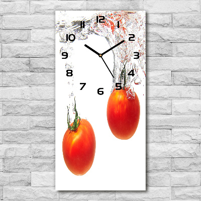 Orologio verticale in vetro con motivo di pomodori sott'acqua