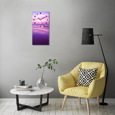 Orologio verticale con motivo mare al tramonto