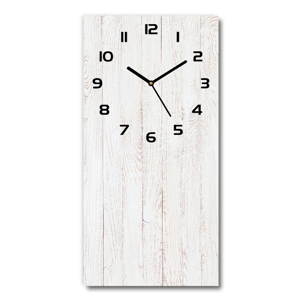 Orologio verticale in vetro con sfondo in legno