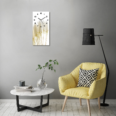 Orologio verticale in vetro con motivi a semi di tarassaco