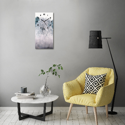 Orologio verticale in vetro con motivo della foresta in inverno