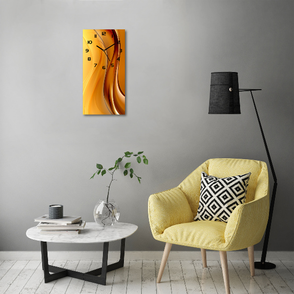 Orologio verticale in vetro con motivo a onda astratta