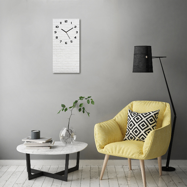 Orologio verticale in vetro con motivo a muro di mattoni