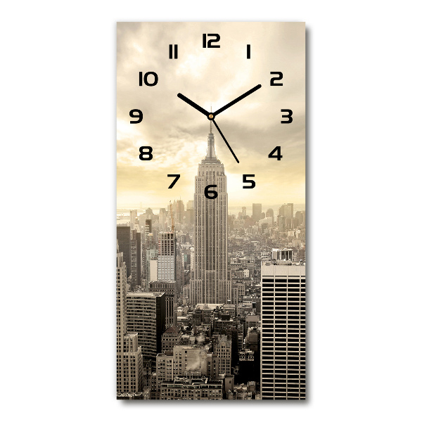Orologio verticale in vetro con motivo Manhattan, New York