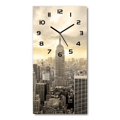 Orologio verticale in vetro con motivo Manhattan, New York