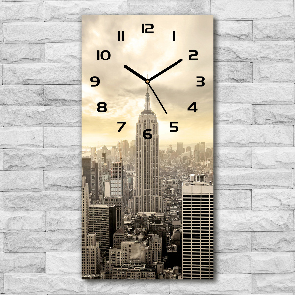 Orologio verticale in vetro con motivo Manhattan, New York