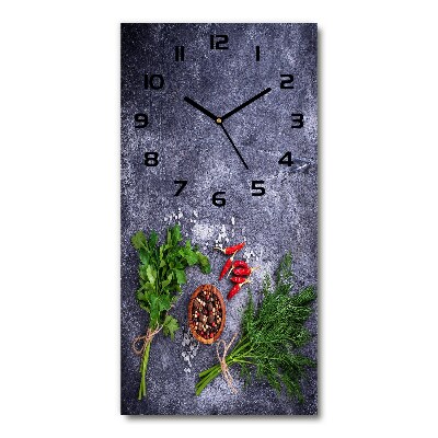 Orologio verticale con motivo a erbe aromatiche e spezie