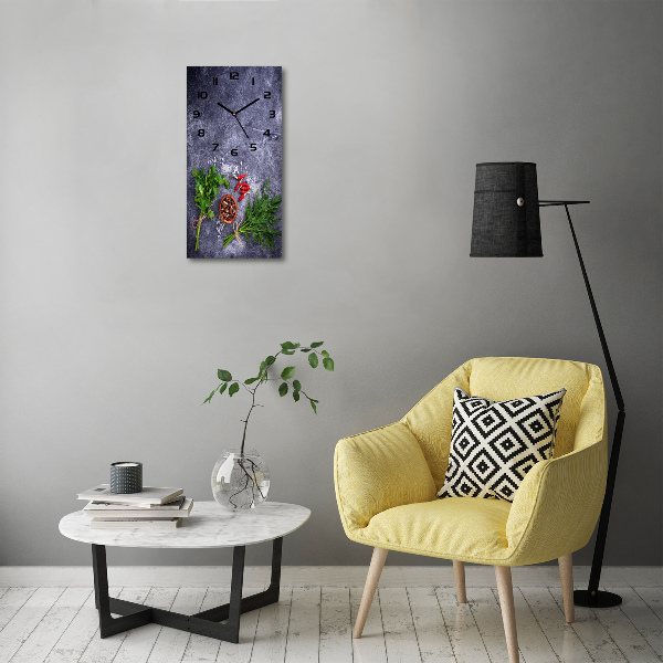 Orologio verticale con motivo a erbe aromatiche e spezie
