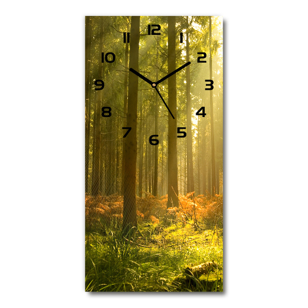 Orologio verticale in vetro con motivo 'Bellissima foresta'