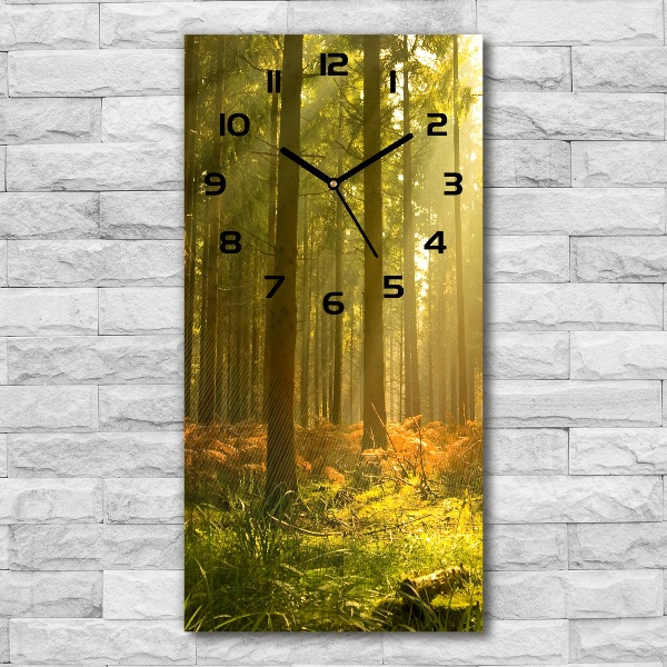 Orologio verticale in vetro con motivo 'Bellissima foresta'