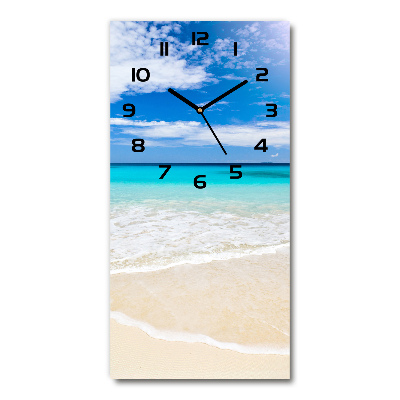 Orologio verticale in vetro con motivo spiaggia tropicale