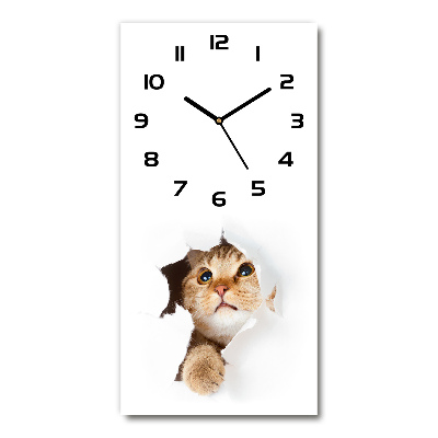 Orologio verticale in vetro con decorazione a forma di gatto